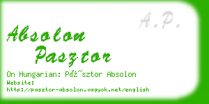 absolon pasztor business card